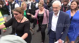 Labour's Corbyn, Thornberry and Abbott arrive for anti-Trump rally