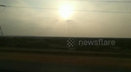 Traveling In Late Sunny Day Desert