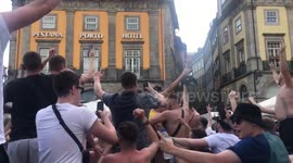England fans sing Ole Ole Ole in Porto