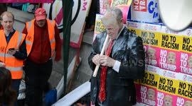 Milkshaked in effigy: Trump impersonator pelted repeatedly with milkshakes in London