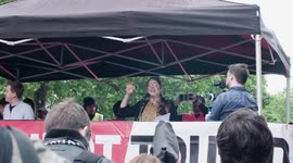 Labour MP Laura Pidcock brands Donald Trump as a sexist, a racist and a xenophobe during protest speech