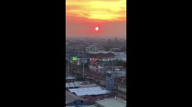 Stunning orange sunset after tropical storms batter the Philippines