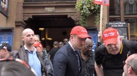 Pro and Anti Trump Prosters clash on Whitehall