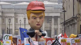 Trump toilet float parades down Whitehall as part of local protests