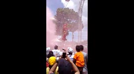 Bizarre moment Guatemalan mayor whips crowd into frenzy in Iron Man costume AND FLIES at campaign event
