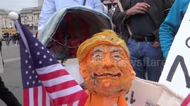 Represented by people Trump in the Anti-Trump protest in London, 2019