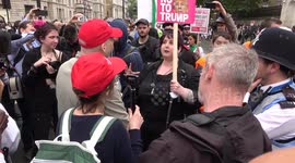 Heated debate between Trumps fan and Anti Trump Protesters