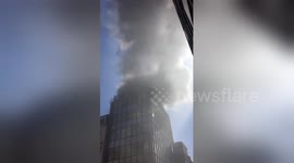 Huge clouds of smoke rise from building fire in Mayfair, London