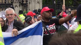 Angry Trump Supporters Waving Israel Flag