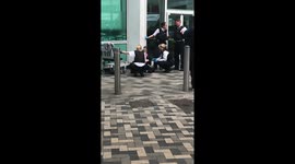 Crazed teen clashes with police outside renowned central London hospital