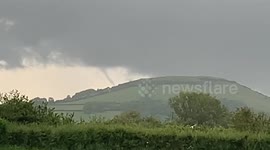 Funnel cloud forms in Somerset, UK