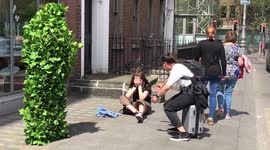 Man dressed as a bush terrifies passers-by in Dublin