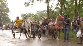 Spectacular crash on the flashing lane at the  Appleby Horse Fair 2019