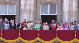 File footage shows royal family on Buckingham Palace balcony for Trooping the Colour ceremony