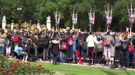 Crowds cheer royal carriage procession on the way to Trooping the Colour parade