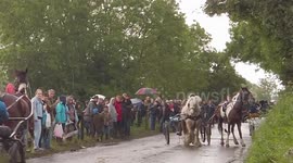 Collision on the flashing lane at the Appleby Horse Fair