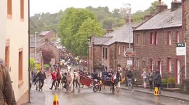 Nasty collision on the street at the Appleby Horse Fair