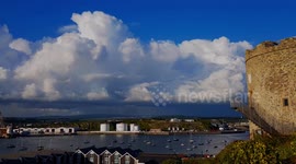 Storm clouds brewing over Dartmoor national park,