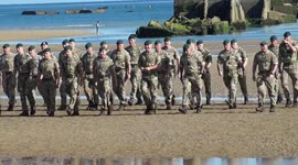 Royal Marine Commandos come ashore to commemorate D-Day landing video 1