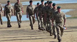 Royal Marine Commandos come ashore to commemorate D-Day landing video 4