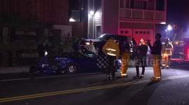 LAPD Officer Involved in Crash with Juvenile Driving Blue Sports Car