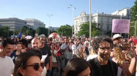 Madrid citizens demand for Manuela Carmena to remain mayoress of Madrid.