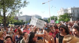 Protesters show support for Madrid former mayoress