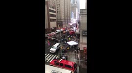 Helicopter crash in Manhattan, view from skylight room Rosie O Grady’s