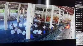 Mass brawl erupts at Buddhist temple when angry monk attacks colleagues with knife