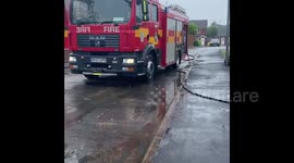 Firefighters drain flooded Lincolnshire neighbourhood after heavy rainfall
