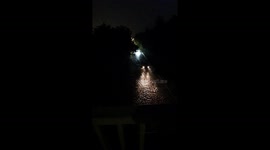 View of flash flooding on an A road in Kent