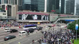 One year on: Moment protesters blocked Harcourt road in central Hong Kong