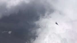 'Stealth bomber' spotted cruising below US commercial flight