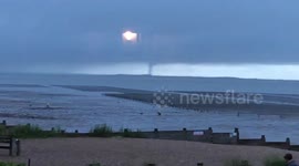 Rare 'tornado' filmed in skies off English coast