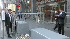 Pro-immigration art installation destroyed outside New York Times headquarters
