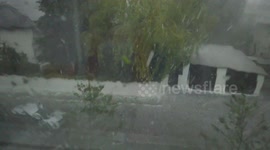 Strong wind and hail in Munich, Germany on 10.06.2019