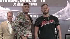 Tyson Fury and Tom Schwarz have BIZARRE staredown