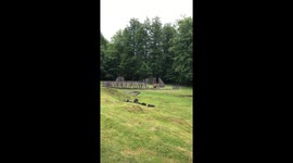 Manu Bennett doing a Naked Haka in an world heritage site in Romania