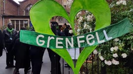 Locals arrive at church commemoration marking Grenfell Tower fire's second anniversary