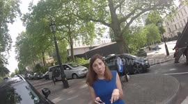 Cyclist confronts angry doctors who refuse to move from wrong side of road in London