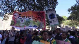 South African youths hold climate march through streets of Cape Town