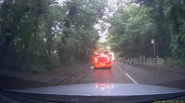 Road flooded near Madeley A531
