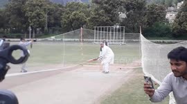Pakistan Assembly Speaker Asad Qaisar playing Cricket in full Form