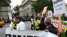Justice for Grenfell March at 10 Downing Street in London, UK