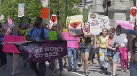 Roe V Wade Fight Rally for Reproductive Rights March Passes Philadelphia City Hall