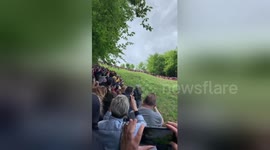 Newsflare Edit - The moment our friend Florence Early won the annual cheese rolling for the FORTH time #cheeseroll #cheeserolling https://t.co/zBzXWntAXG