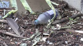 Plastic waste washes up on Toronto waterfront during flooding, the Canadian government has announced plans to ban single use plastic