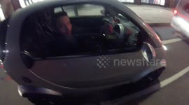 Cyclist chases down UK driver who 'used a bus lane to bypass' traffic