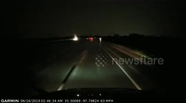 Truck driver captures stunning lightning storm on dashcam in Oklahoma