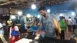 Chef Got Skills: Talented chefs throw and catch dough metres apart without a miss at Indian restaurant